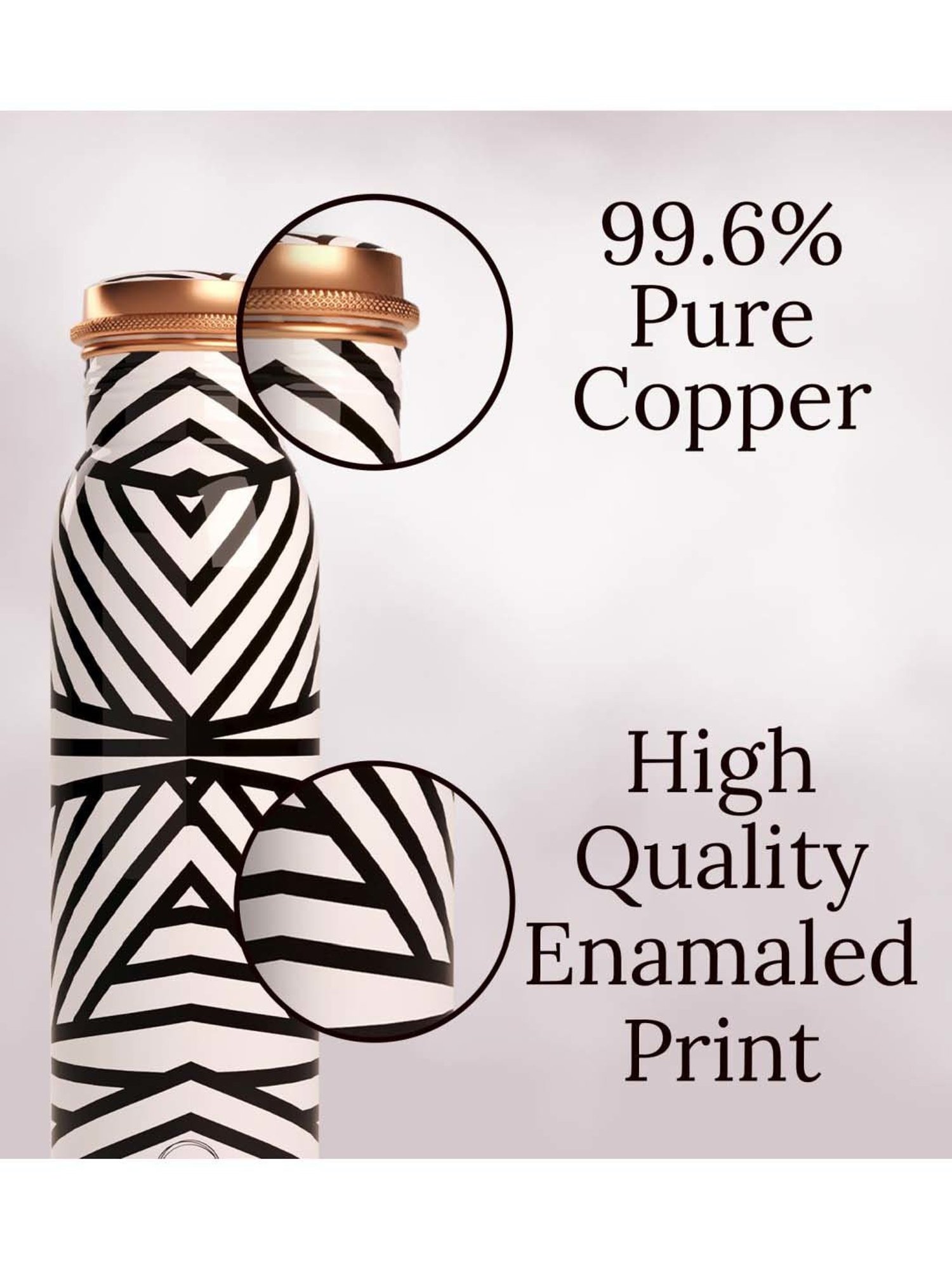 Everything Beautiful White & Black Copper Water Bottle - Standard (0.9 L)