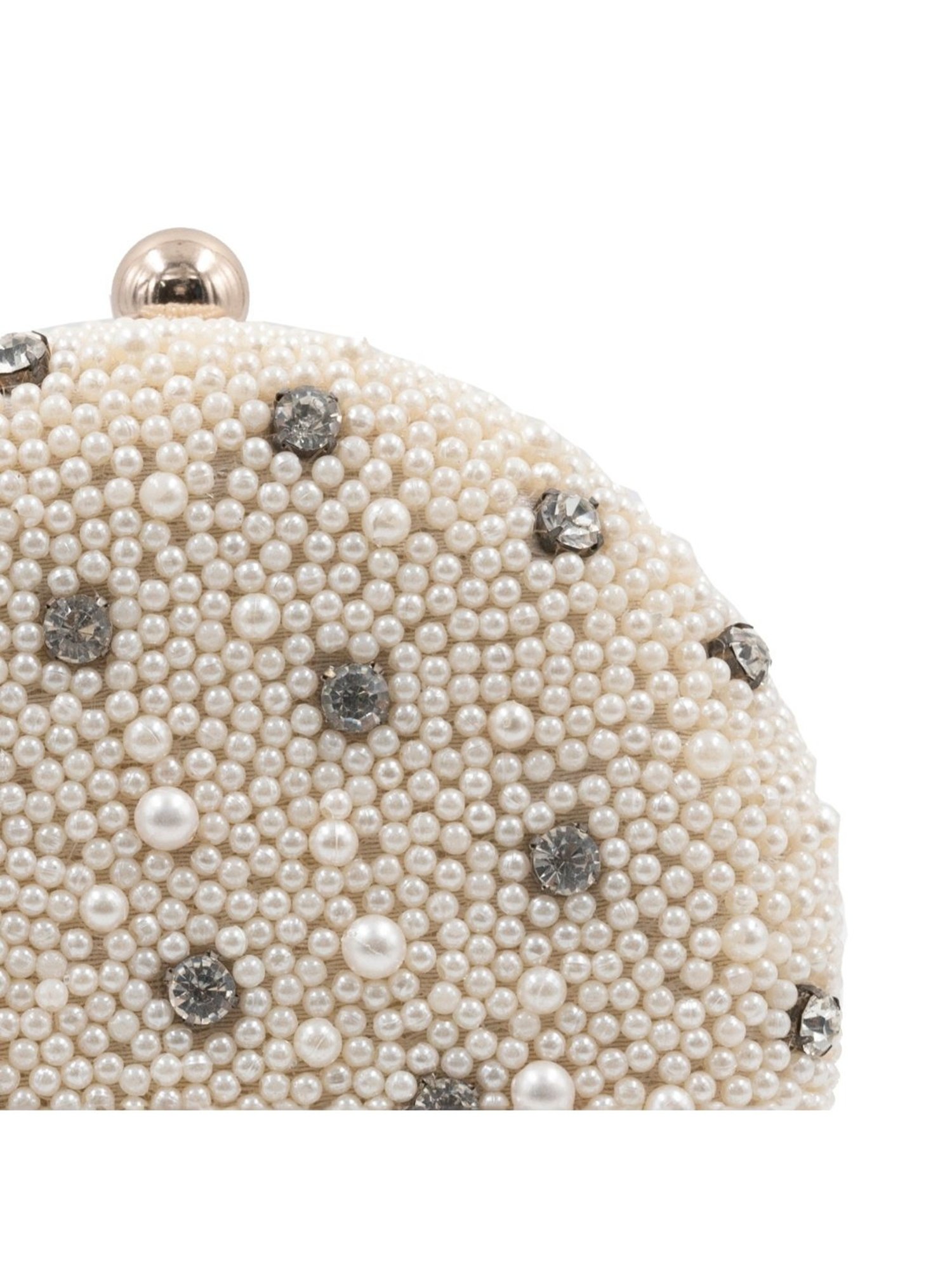 Sugarcrush Beige Luxury Embroidered Small Clutch