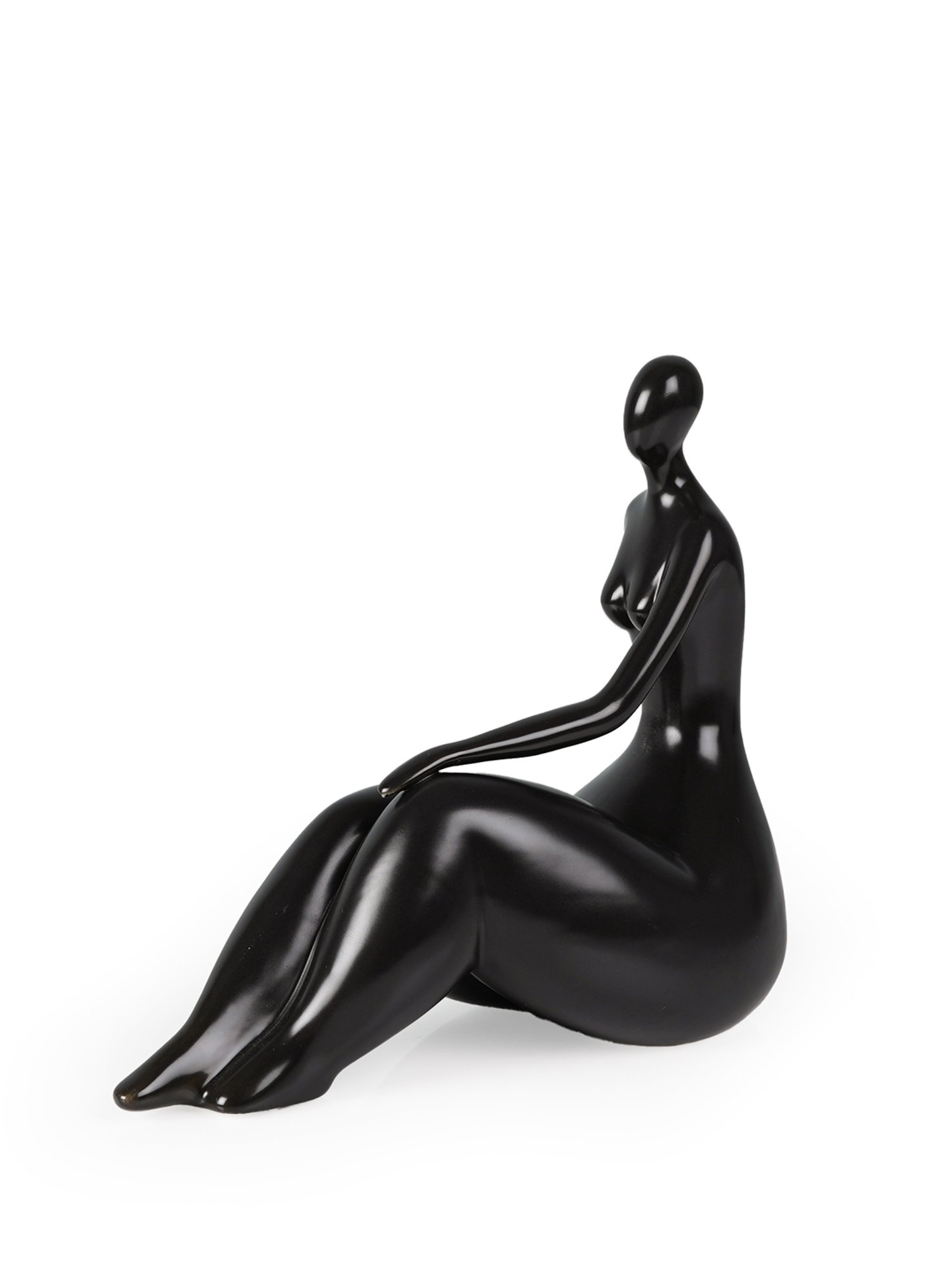 The Artment Decorative Black Human Lady Sitting Pose Polyresin Showpiece