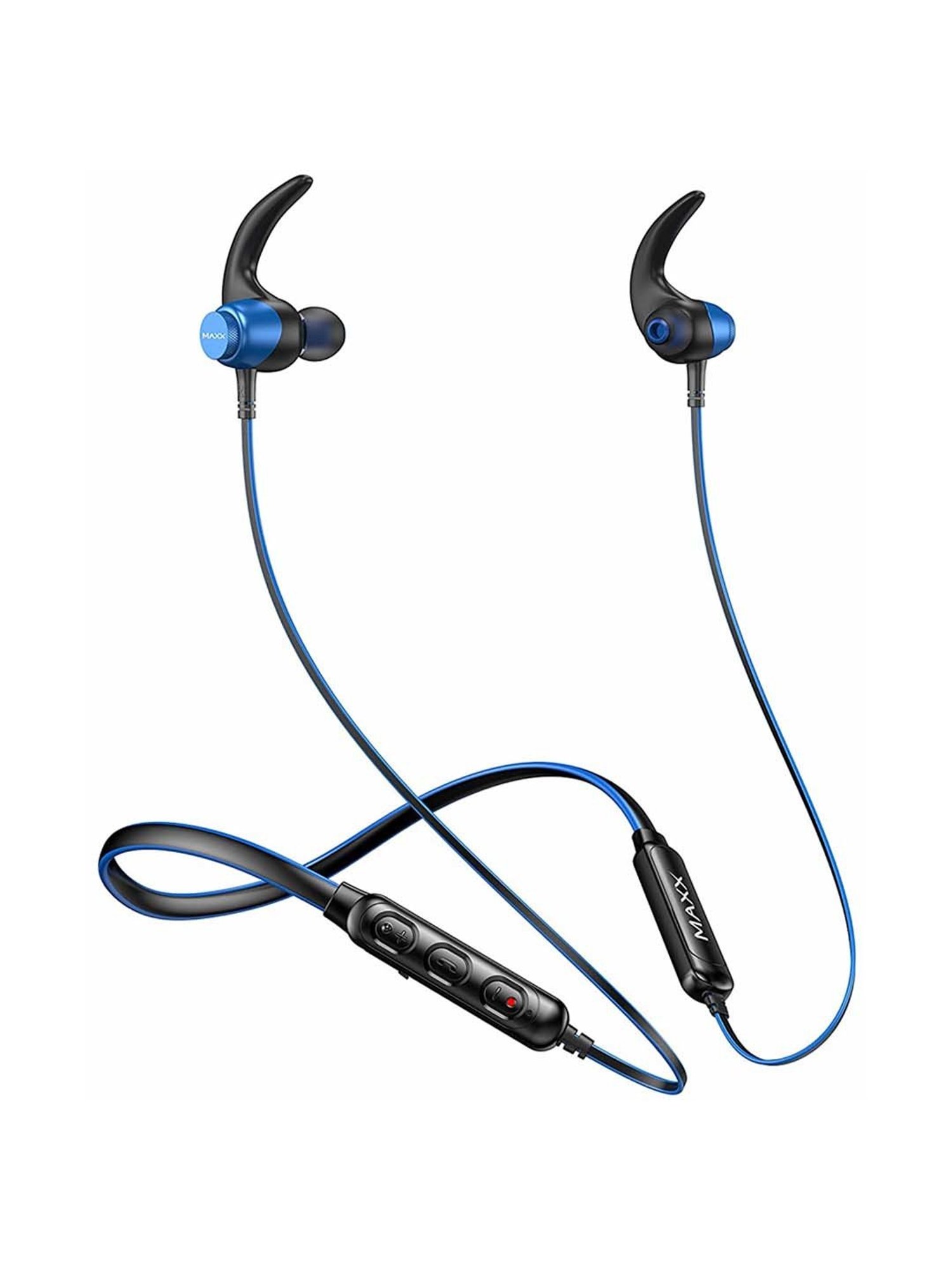 Maxx NX6 Wireless Neckband with Noise Cancellation (Black/Blue)