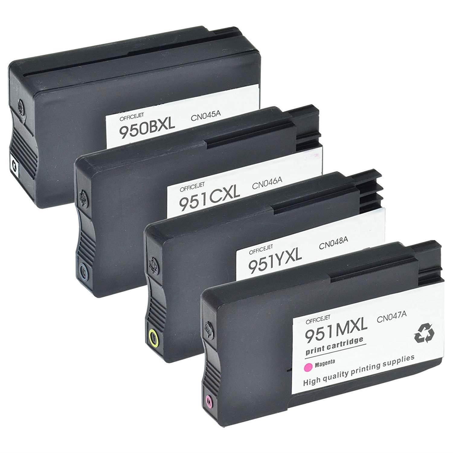 SuperInk Replacement 950XL CN045A 951XL CN046A CN047A CN048A Ink Cartridge Combo Compatible Officejet Pro 8620 8660 8630 8640 8615 8625 (Black Cyan Magenta Yellow, 4-Pack)