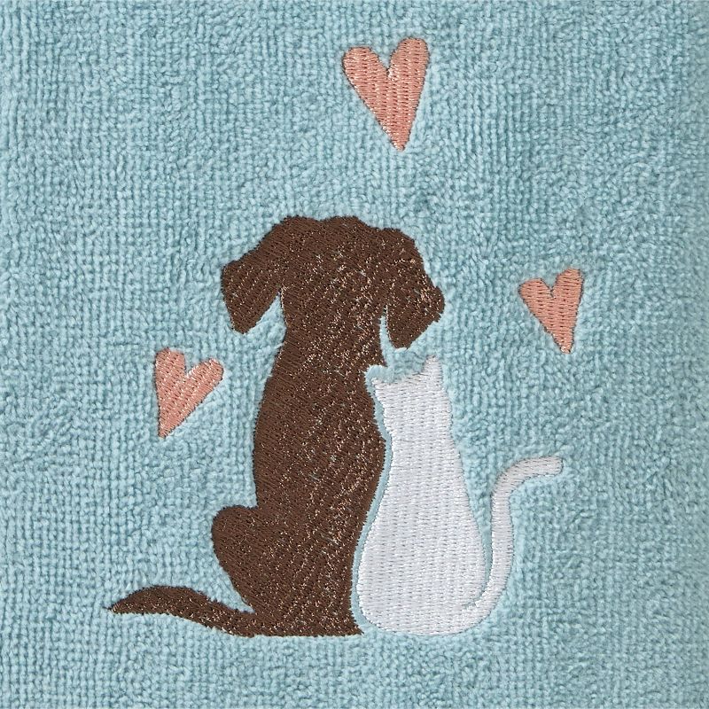 2pk Cat and Pup Hand Towel Set Blue - SKL Home