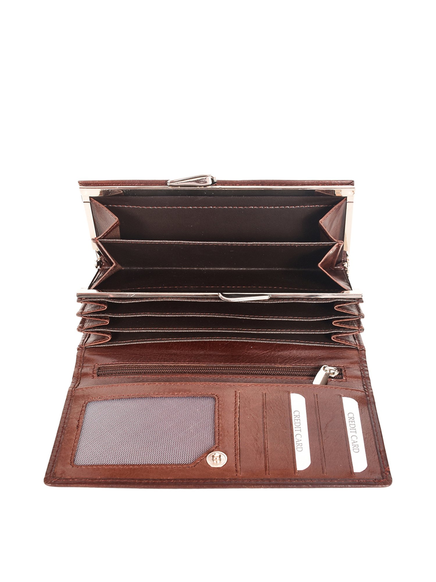 SASSORA Brown Solid Rfid Wallet for Women