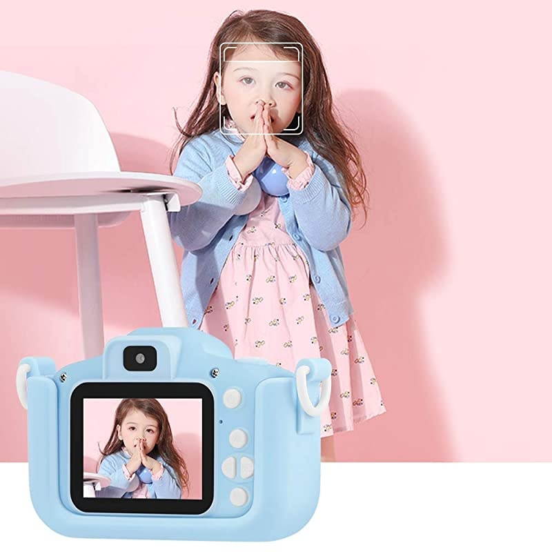 Camera Upgraded Kid Digital Camera for Girls and Boys,1080 IPS Child Video Camera Toys Gift for 3-10 Years Old Children [32GB Memory Card,Protective Shell Include] (Blue)