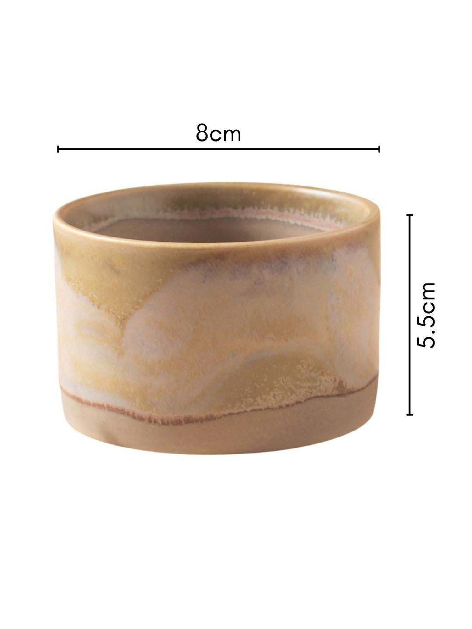 Nestasia Beige & Light Blue Food-Safe & Lead-Free Ceramic Dip Bowl for Snacks, Microwaveable, 150ml