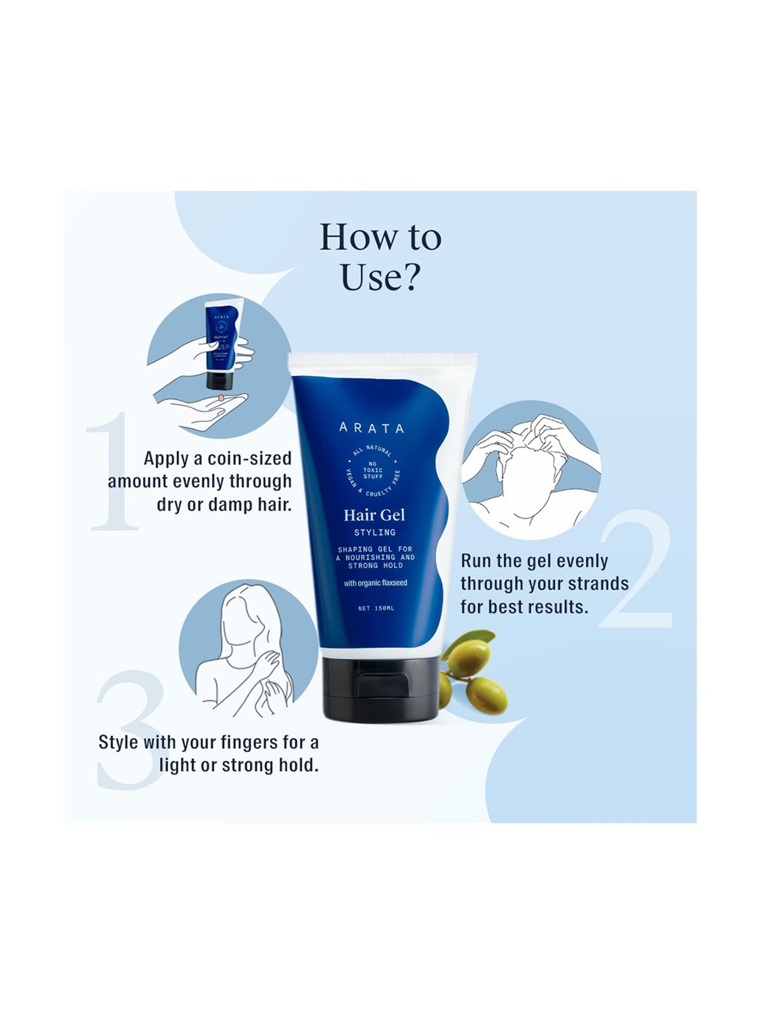 Arata Natural Shaping Hair Gel - 150 ml