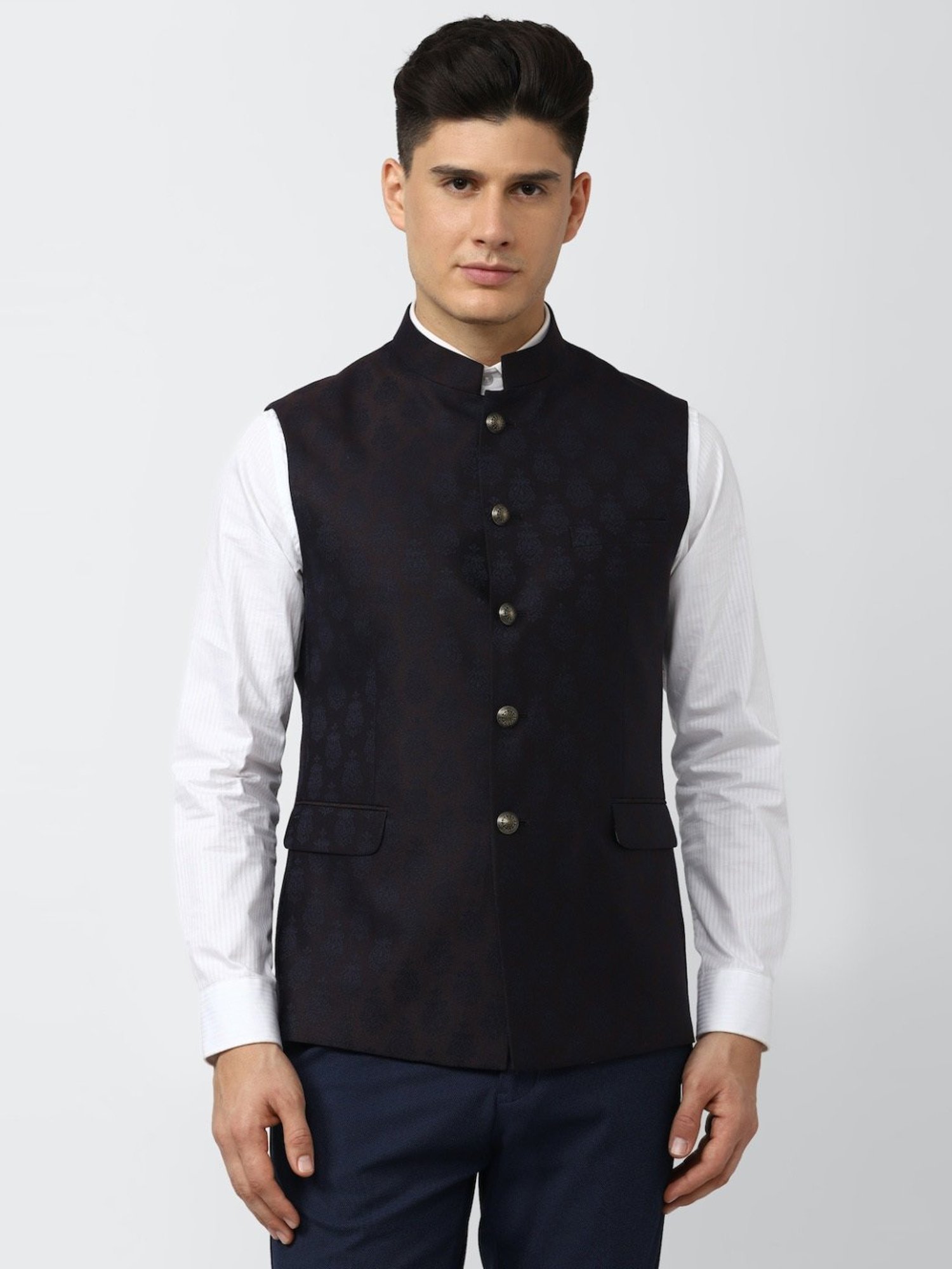 Fabindia Multicolor Regular Fit Printed Cotton Nehru Jacket
