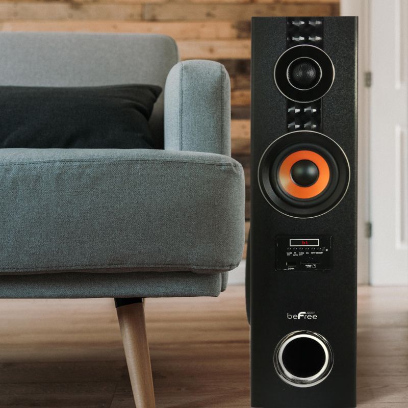 beFree Sound 5.1 Channel Surround Sound Bluetooth Speaker System in Wood