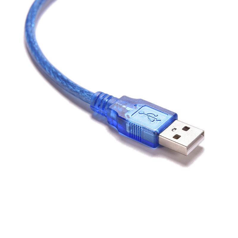USB2.0 Extension Print Cable usb2.0A Male to B Male Digital cables for Scanner Printer HDD High Speed Transparent Blue 0.3M