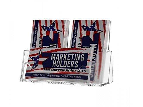 Marketing Holders Clear 2 pocket Business Card Holders Desk Top (2, Horizontal & Vertical)