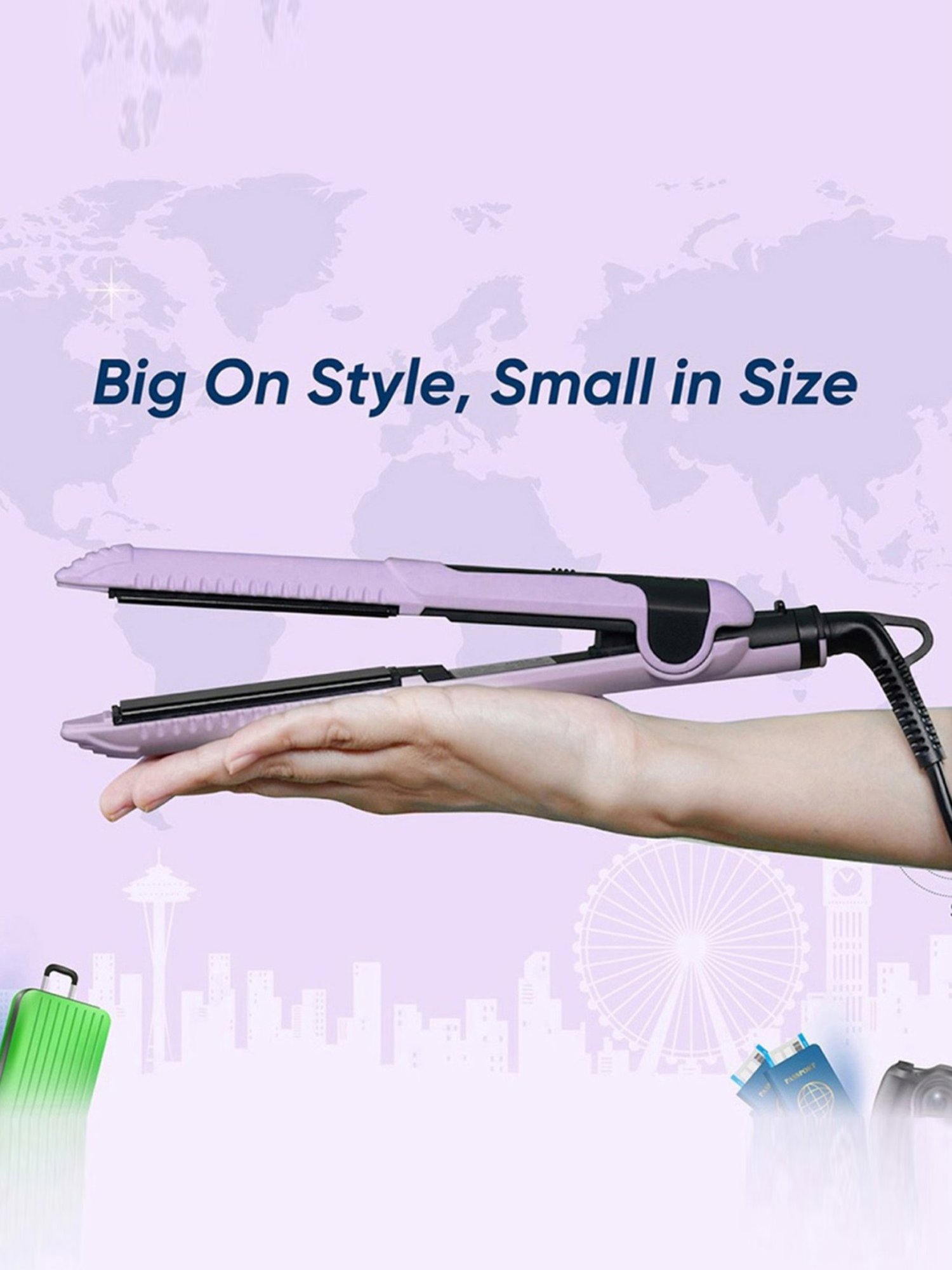 Vega Mini Hair Straightener for Women with Ceramic Coated Plates, Best for Travelling (VHSH-40)