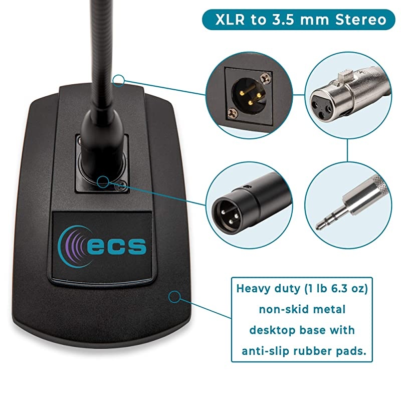 35 mm Pathology Dictation Professional Gooseneck Conference Microphone for Laboratory