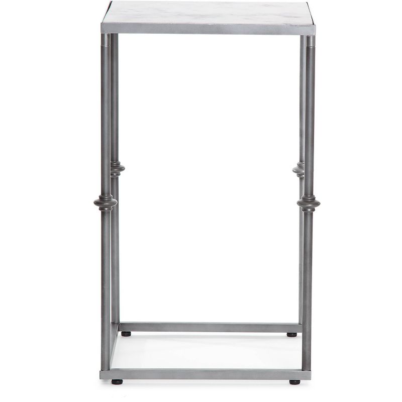 Berlin Solid Marble Side Table White - Finch