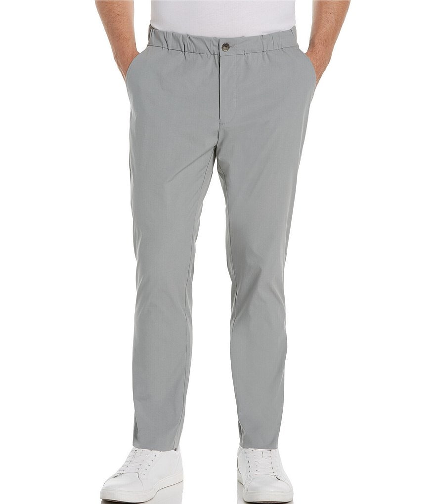 Perry Ellis Slim-Fit Flat-Front Stretch Drawcord Pants