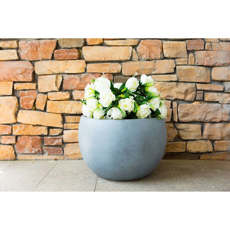 8" Kante Lightweight Concrete Outdoor Bowl Planter Gray - Rosemead Home & Garden, Inc
