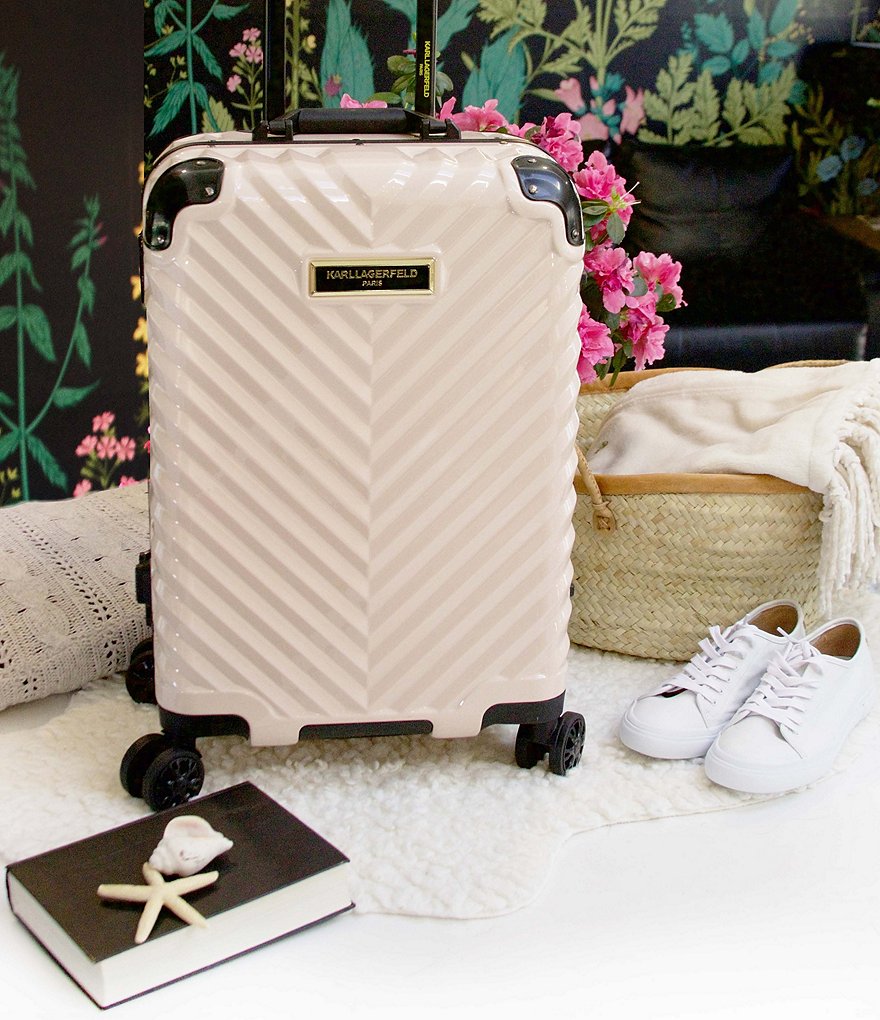KARL LAGERFELD PARIS Chevron 20#double; Carry-on Hardside Spinner