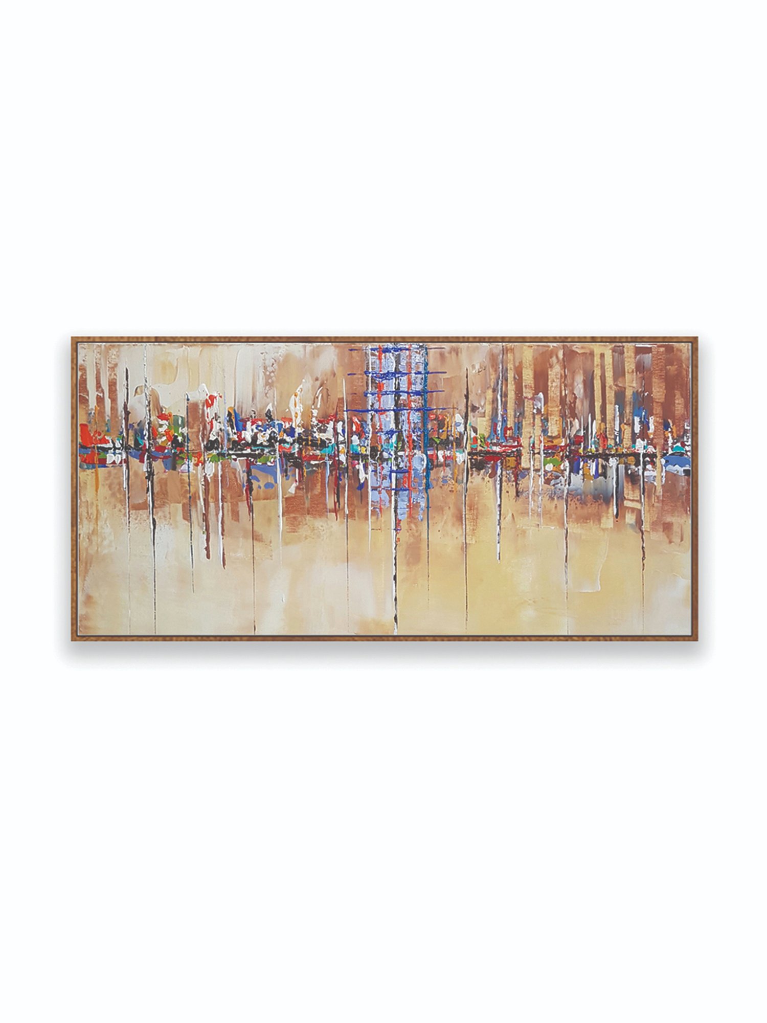 Art Street Water City Printed Brown Engineered Wood Wall Art