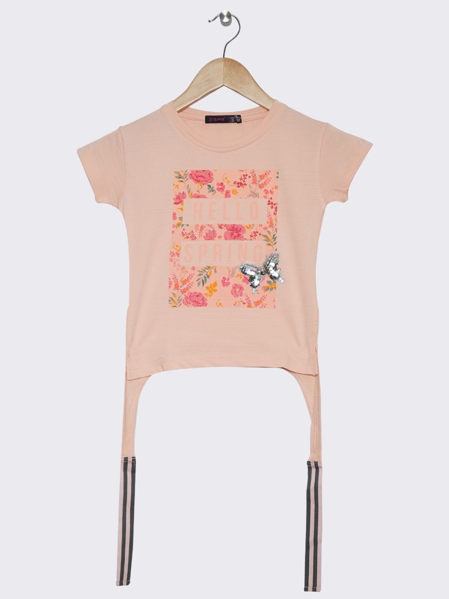 ZIAMA Kids Peach Printed Top