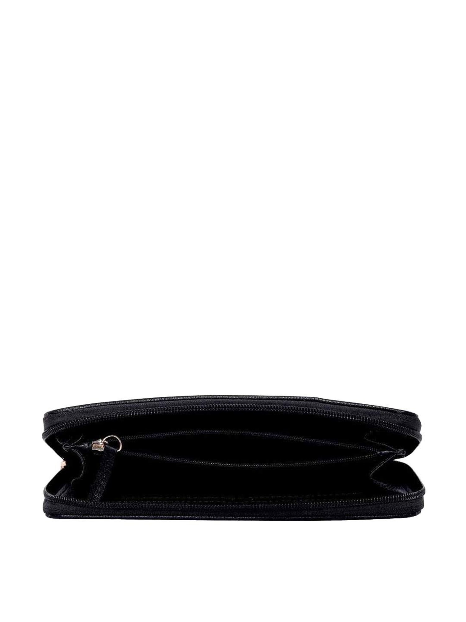BELWABA Black Printed Zip Around Wallet for Women
