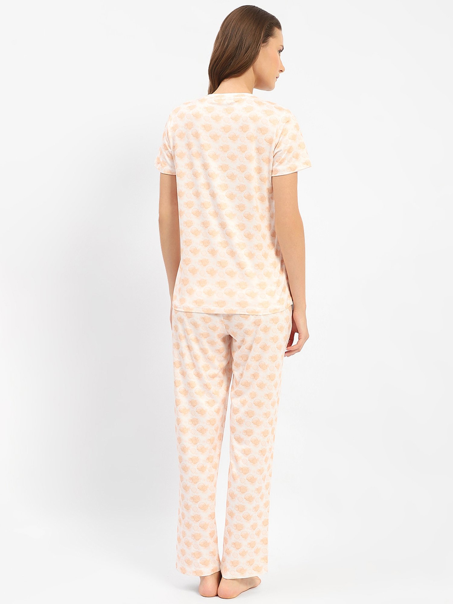 MADAME M Secret Peach Printed T-Shirt With Pyjamas
