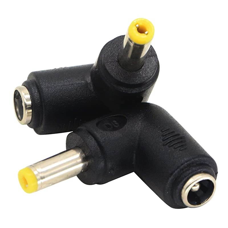 DC48x17mm Male 90 Degree Angle to DC55x21mm Female Adapter 5 Volt DC Barrel Power Jack Charging Cable Connector for Tablet DC48x17mm2pack