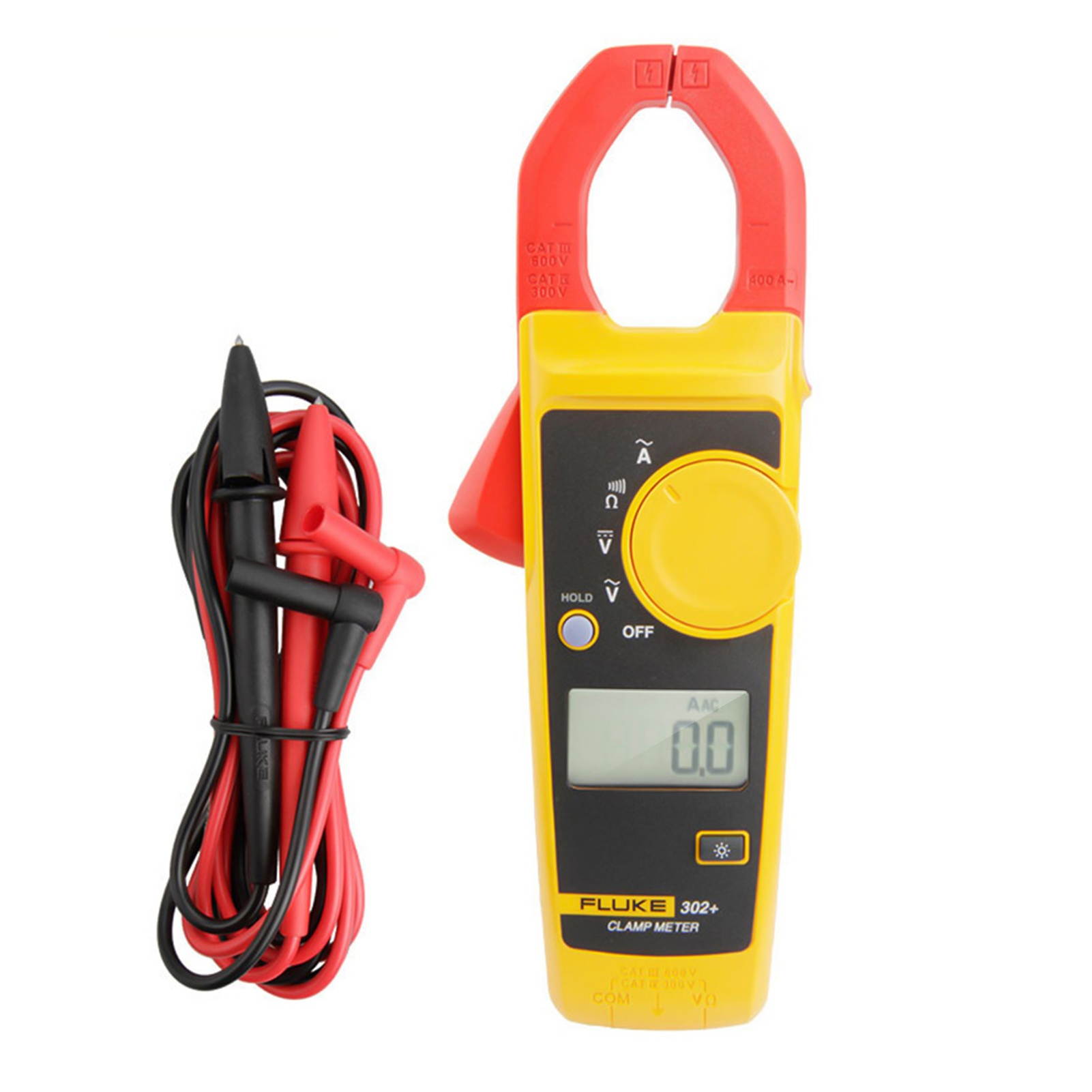 FLUKE F302+ Handheld Clamp Meter LCD Display Digital Clamp Multimeter Clamp Type Universal Meter Ammeter AC/DC Voltage Meters 400A AC Current 600V DC/AC Voltage Clamp Meter