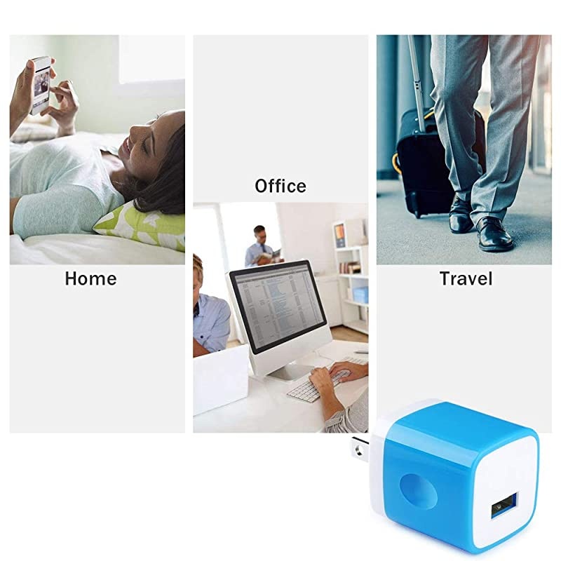 Single Port USB Charger Block  5V1A Wall Plug Cube 3 Pack Charger Box Travel Power Adapter Compatible iPhone 11 Pro Max XS 8 7 6 Samsung S20+ S10e S9 S8 Note 20 LG G8 ThinQ G7 G6 V35 Moto