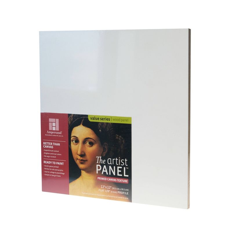 Ampersand The Artist Panel Canvas Texture Flat Profile, 12"x12" - 2pk