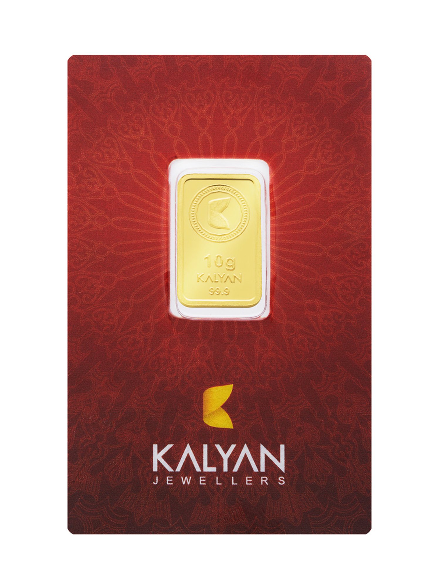Kalyan Jewellers Lotus 24k (999) 100% Pure 10gm Gold Bar