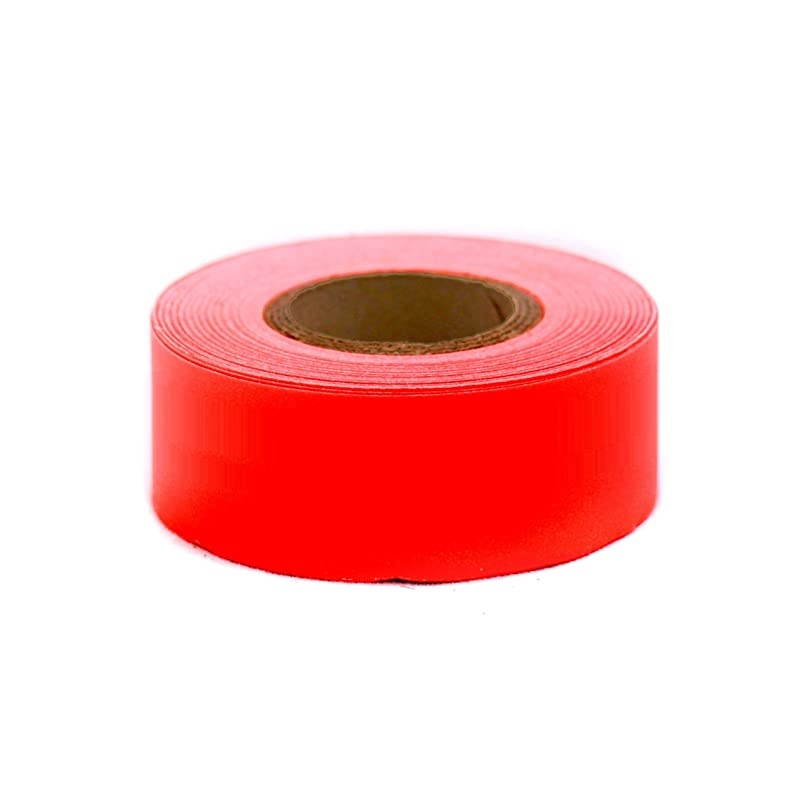 1 Inch Clean Remove Color-Code Tape, 500 Inch Roll, Fluorescent Red-Orange