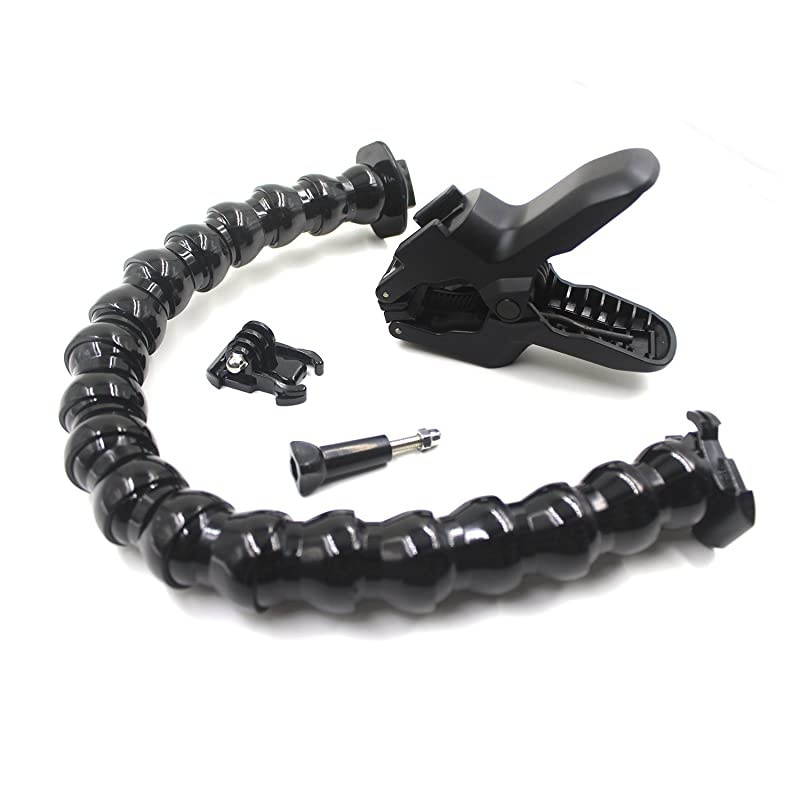 Upgraded  Jaws Flex Clamp Mount with Adjustable Gooseneck 19Section for GoPro Hero 8765 Hero 2018 FusionHero 5 SessionHero SessionHero 43+32 Xiaomi Yi AKASO EK7000 Action Camera