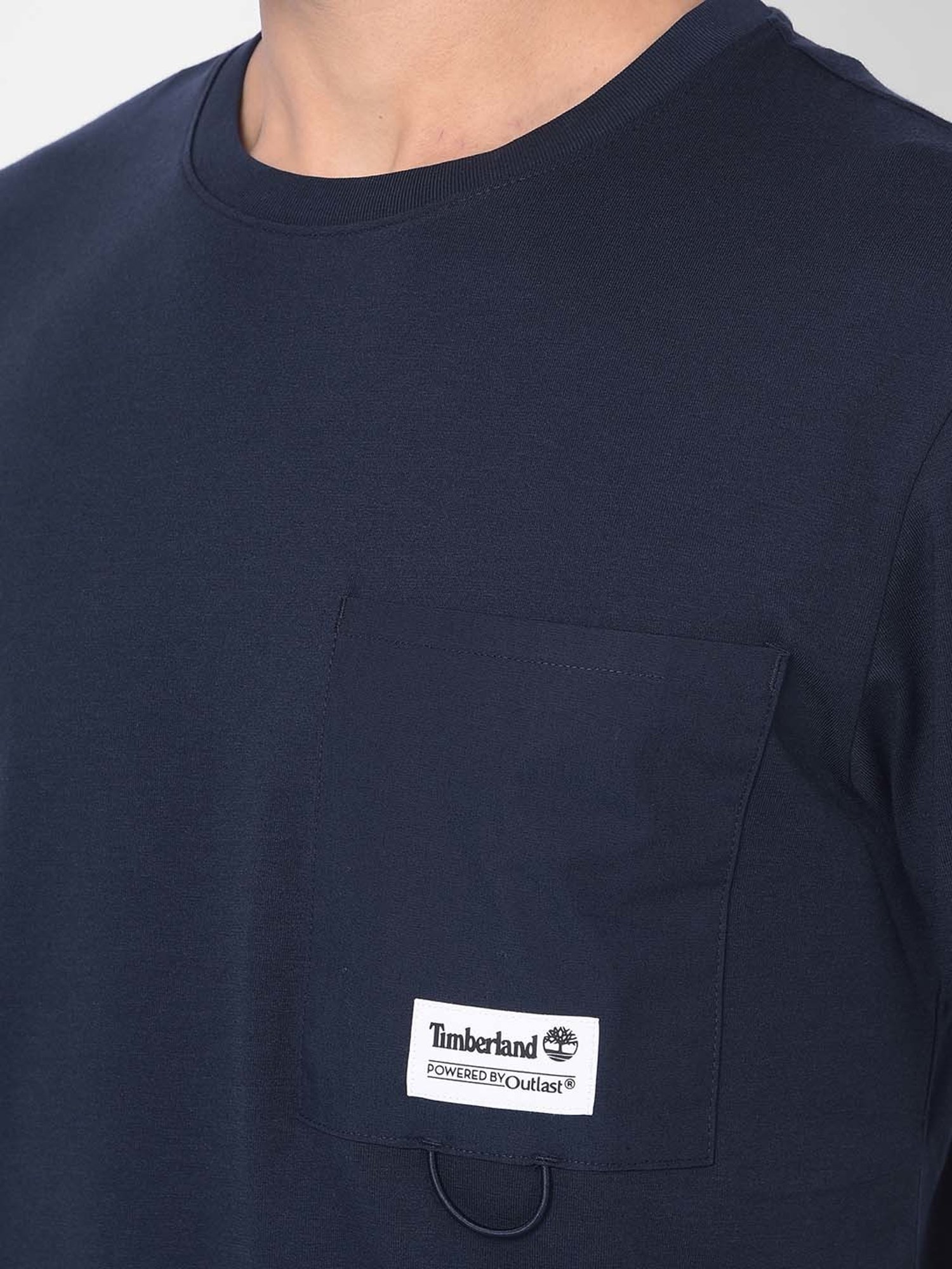 Timberland Navy Regular Fit Logo Print Crew T-Shirt