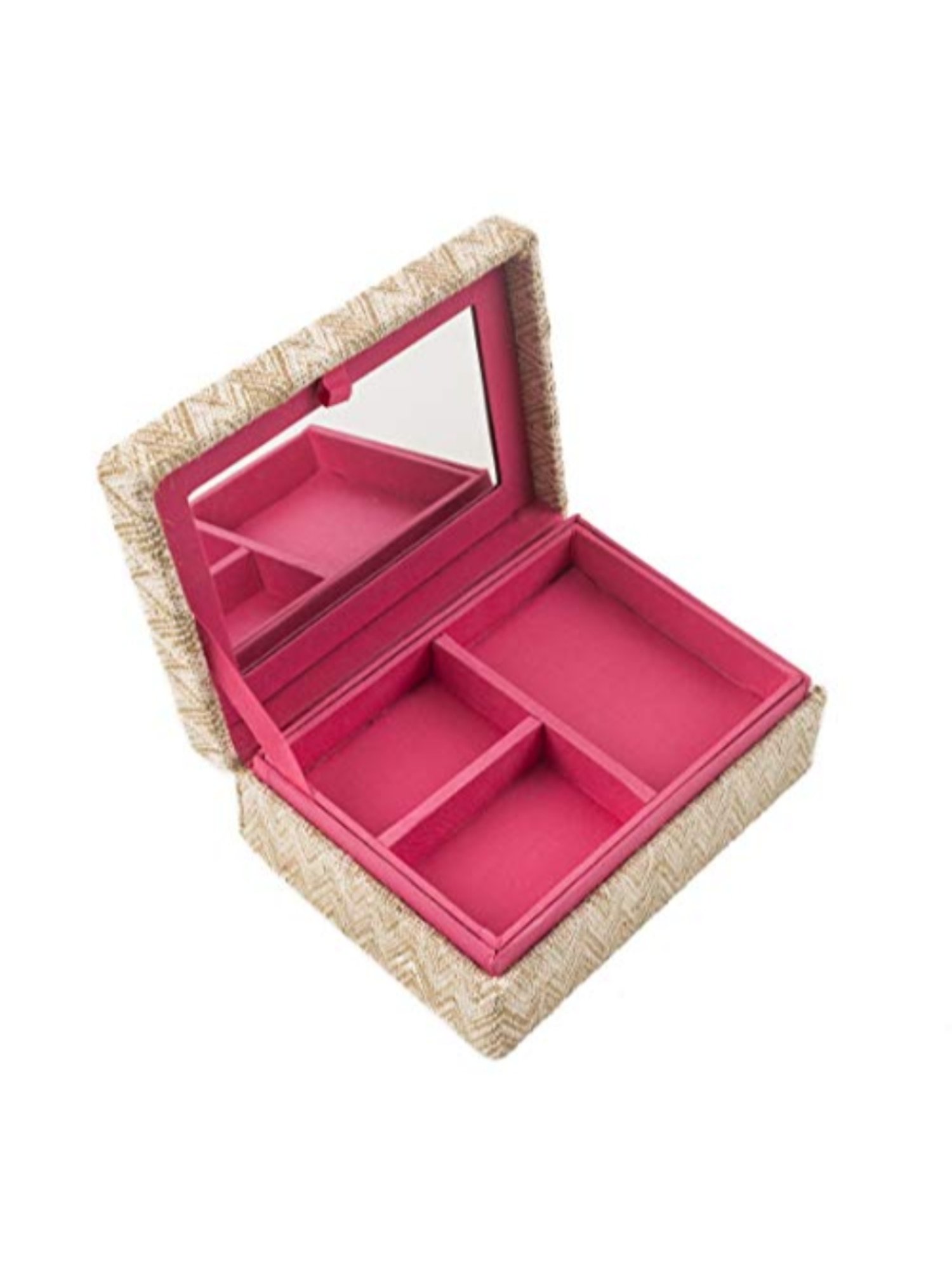 Chumbak Enjoy The Little Things Turquoise Cotton Jewellery Box - Set of 1