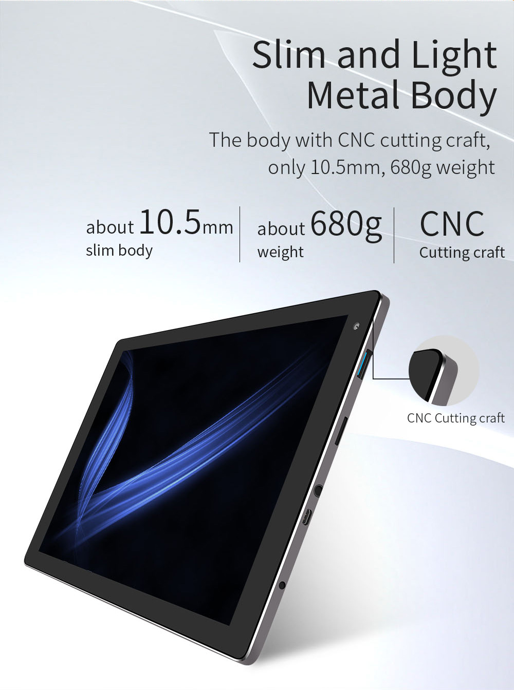 Jumper EZpad 7 Tablet 10.1 inch IPS Screen 4GB RAM 128GB Win10 Intel X5-Z8350 Quad Core 1920x1200 FHD+