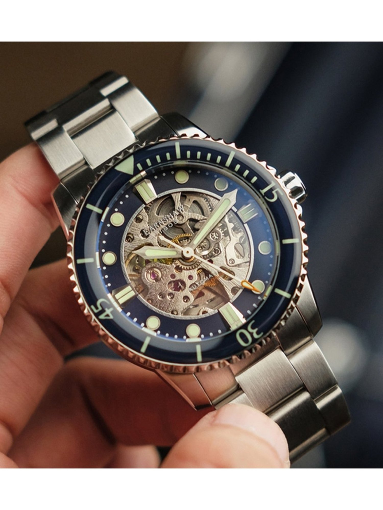 EARNSHAW ES-8185-22 Admiral Pole Skeleton Automatic Watch for Men