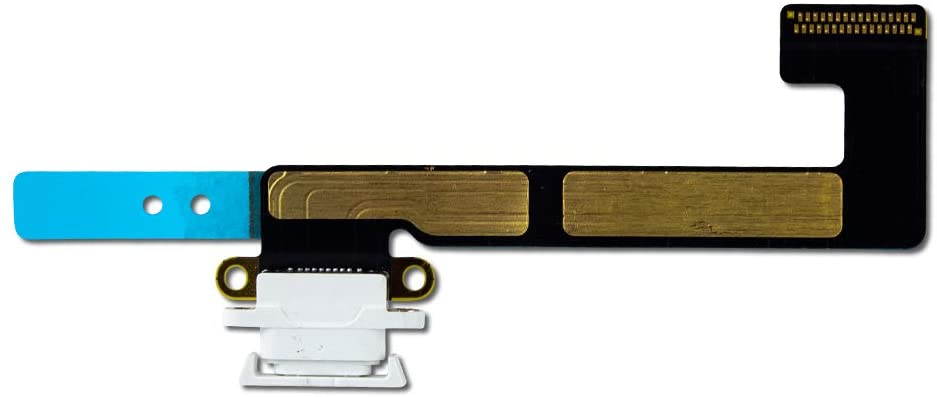 Group Vertical Replacement Charging Port Flex Cable Compatible with Apple iPad Mini 2, Mini 3 (White) (A1489, A1490, A1599, A1600)