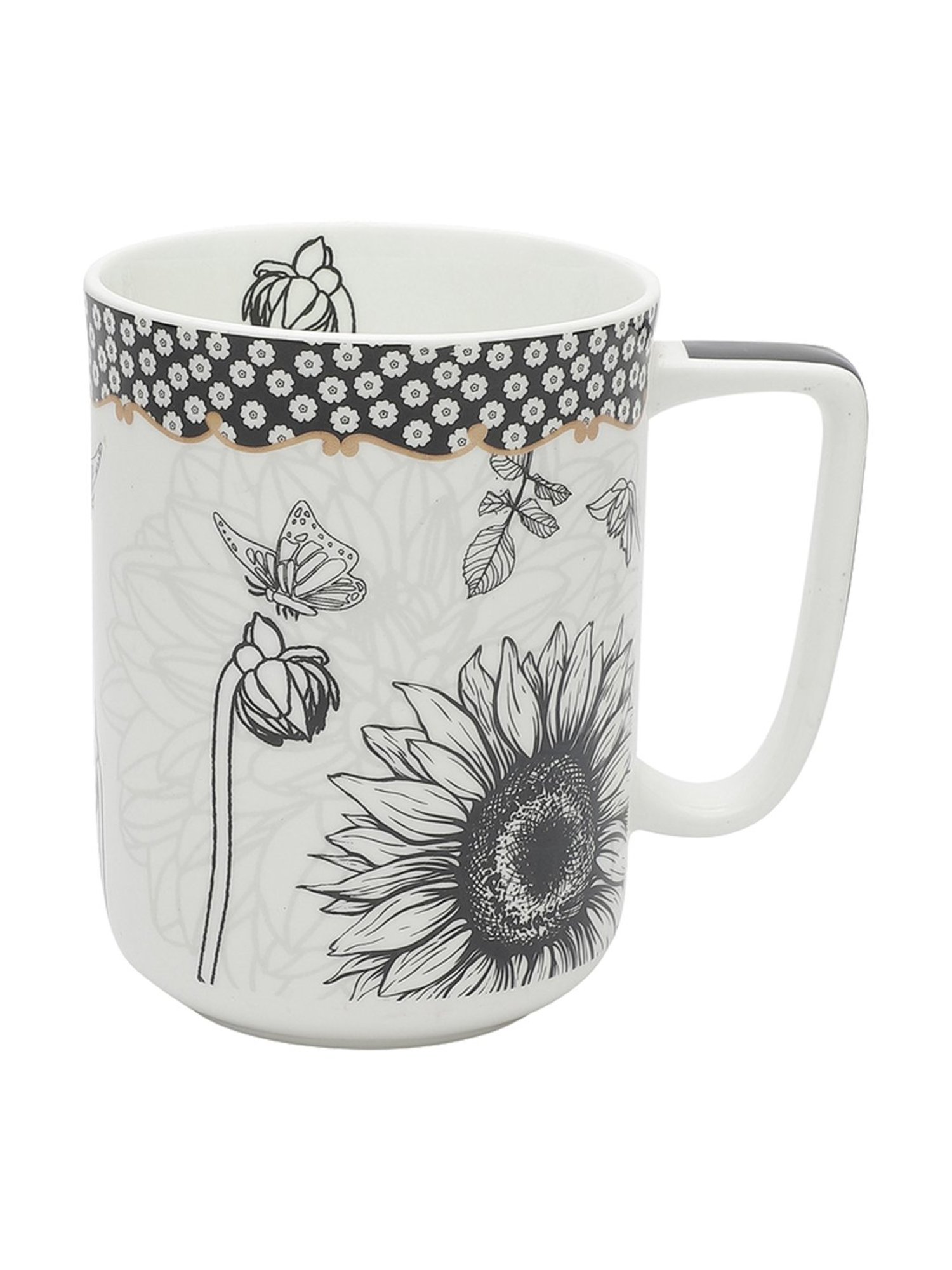 Clay Craft Multicolor Fine Ceramic Abstract Milk Mug - 350 ml - 1 Pc