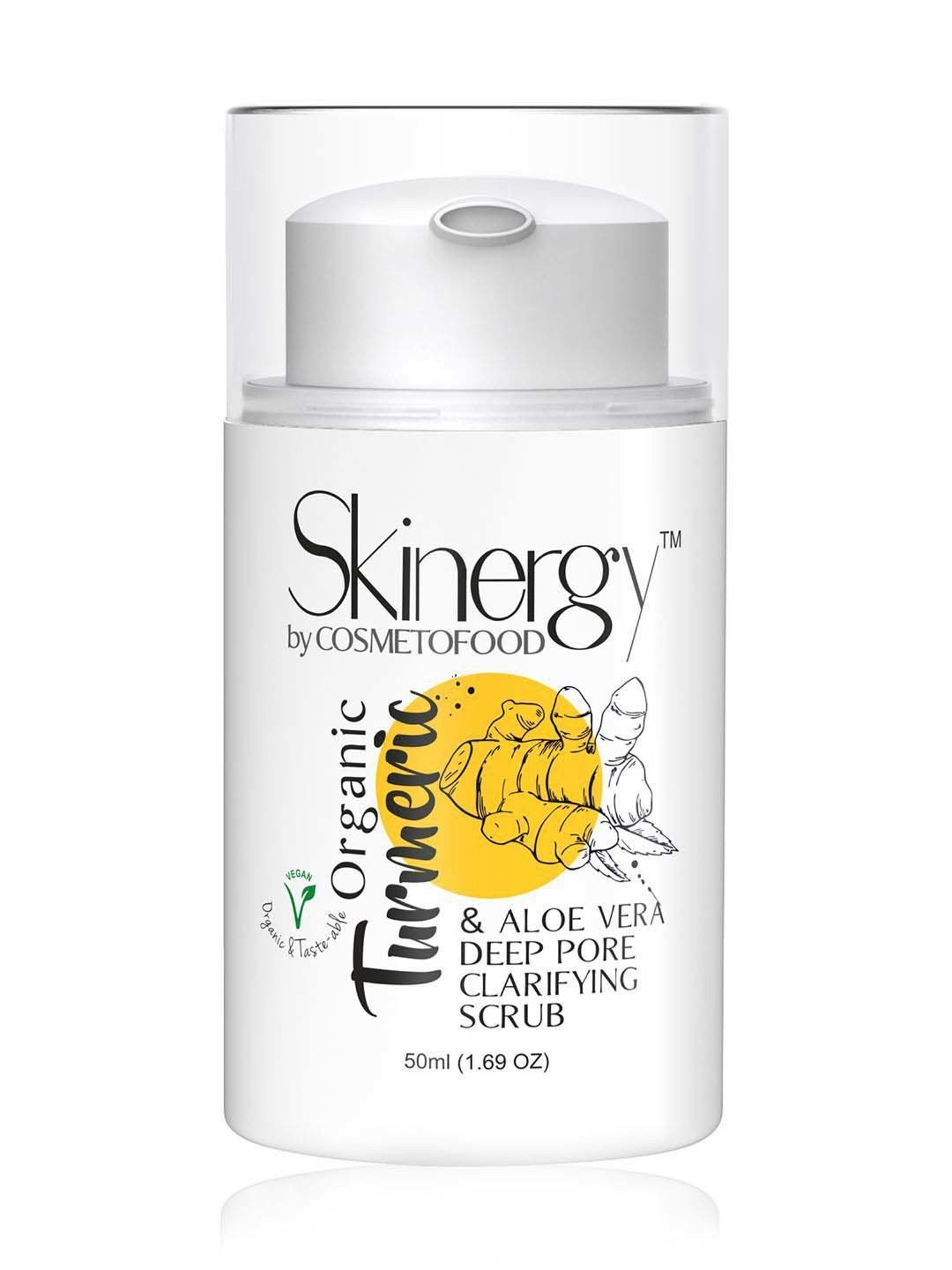 Cosmetofood Skinergy Organic Turmeric & Aloe Vera Clarifying Face Scrub - 50 ml