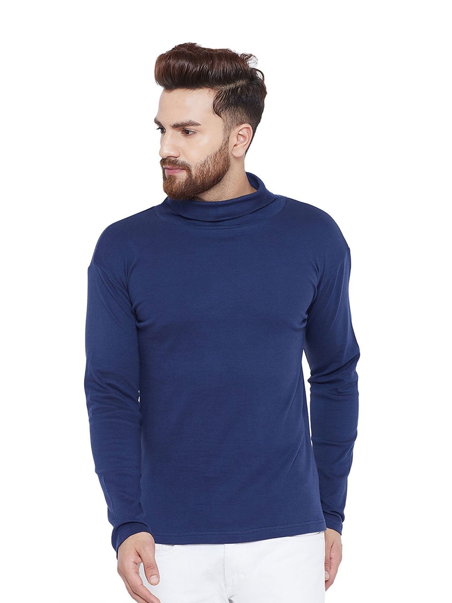 Hypernation Blue High Neck T-Shirt