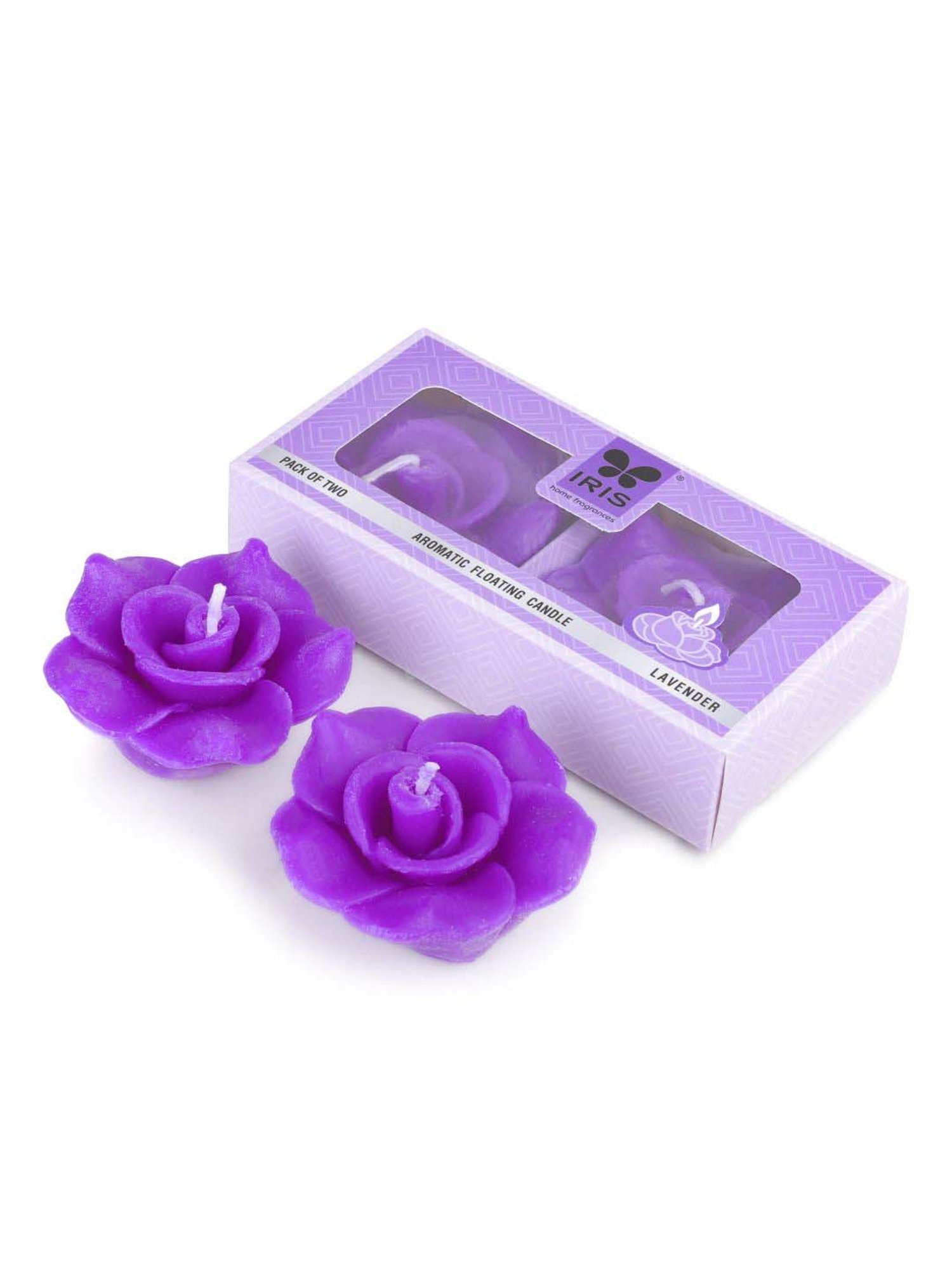 IRIS Purple Home Fragrances Lavender Aromatic Floating Candle Pack of 2 (Set of 4)