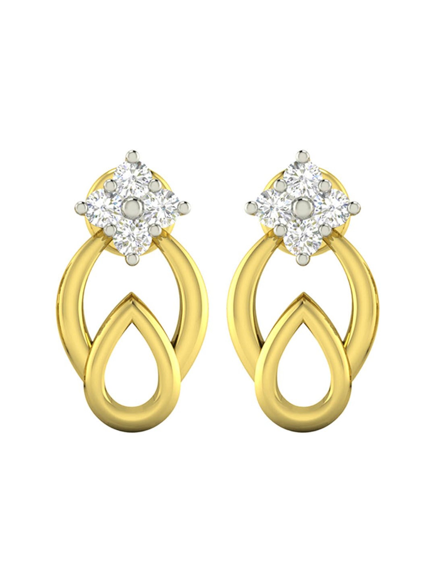 Waman Hari Pethe Jewellers 18k Gold & Diamond Earrings