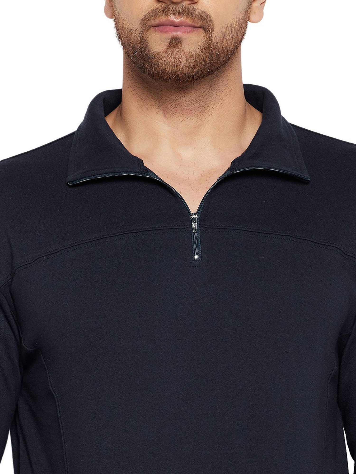 Hypernation Navy Relaxed Fit Cotton Polo T-Shirt
