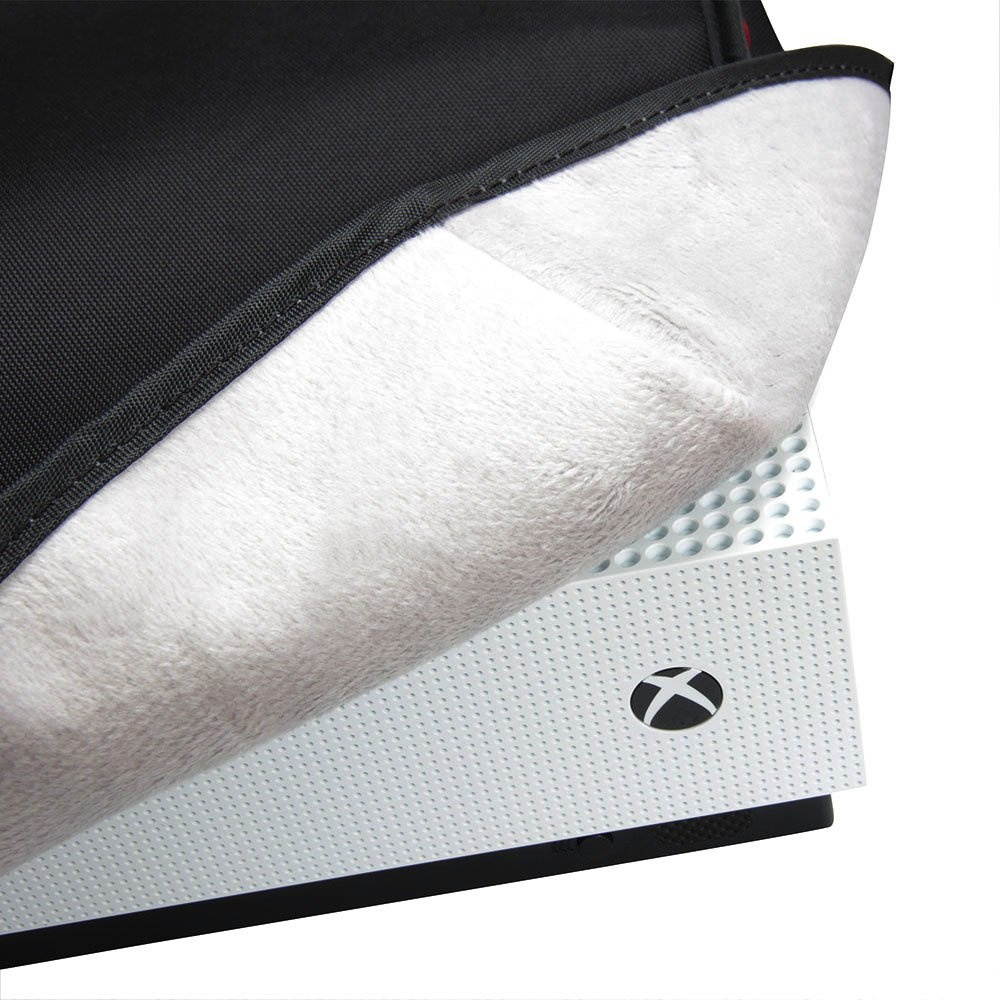 For Microsoft Xbox One S (2016 Slim Model) Game Console Dust Proof Cover with Soft Velvet Lining [Horizontal Style] Black by Hermitshell