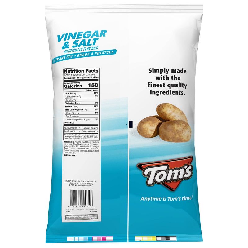 Tom'sVinegar & Salt Flavored Potato Chips - 5.5oz