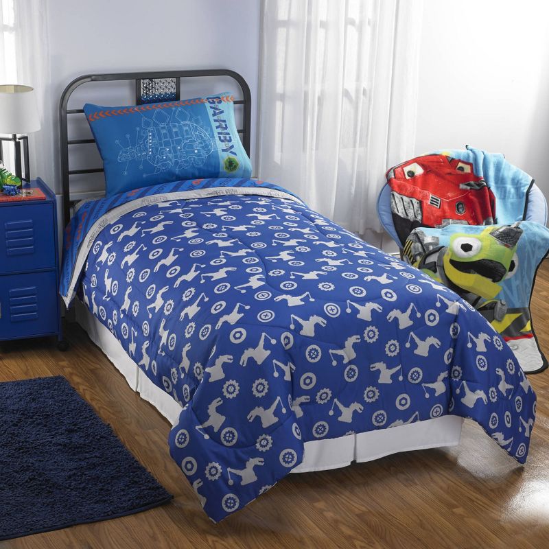 5pc Full Bedding Set Build It Up Ty Dinosaur Construction Comforter Sheets - Dinotrux..
