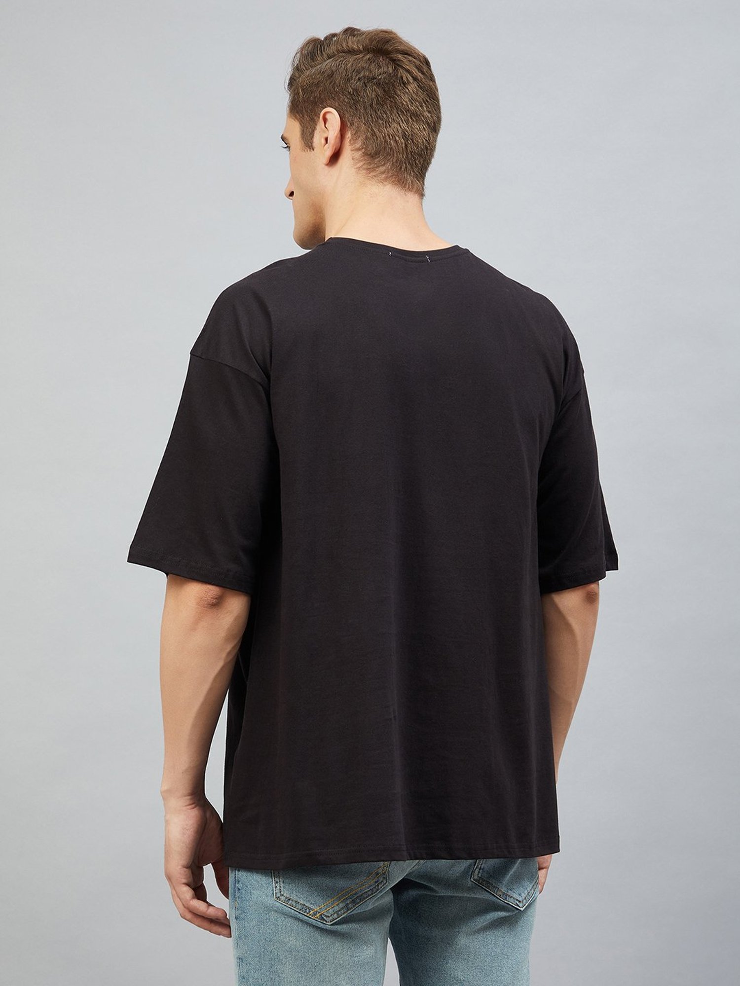 CHIMPAAANZEE Black Loose Fit Oversized Crew T-Shirt