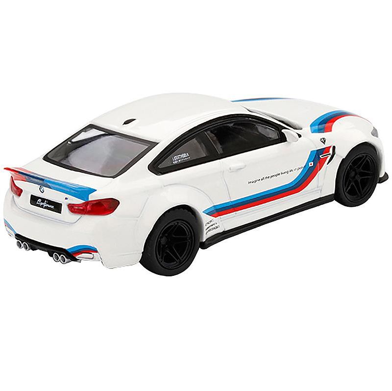 BMW M4 LB Works White with Stripes Limited Edition to 1800 pieces Worldwide 1/64 Diecast Model Car by True Scale Miniatures