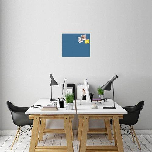 PinPix custom printed pin cork bulletin board made from canvas, Navy Pastel 24x20 Inches (Completed Size) and framed in Satin White Frame (PinPix-Group-89)