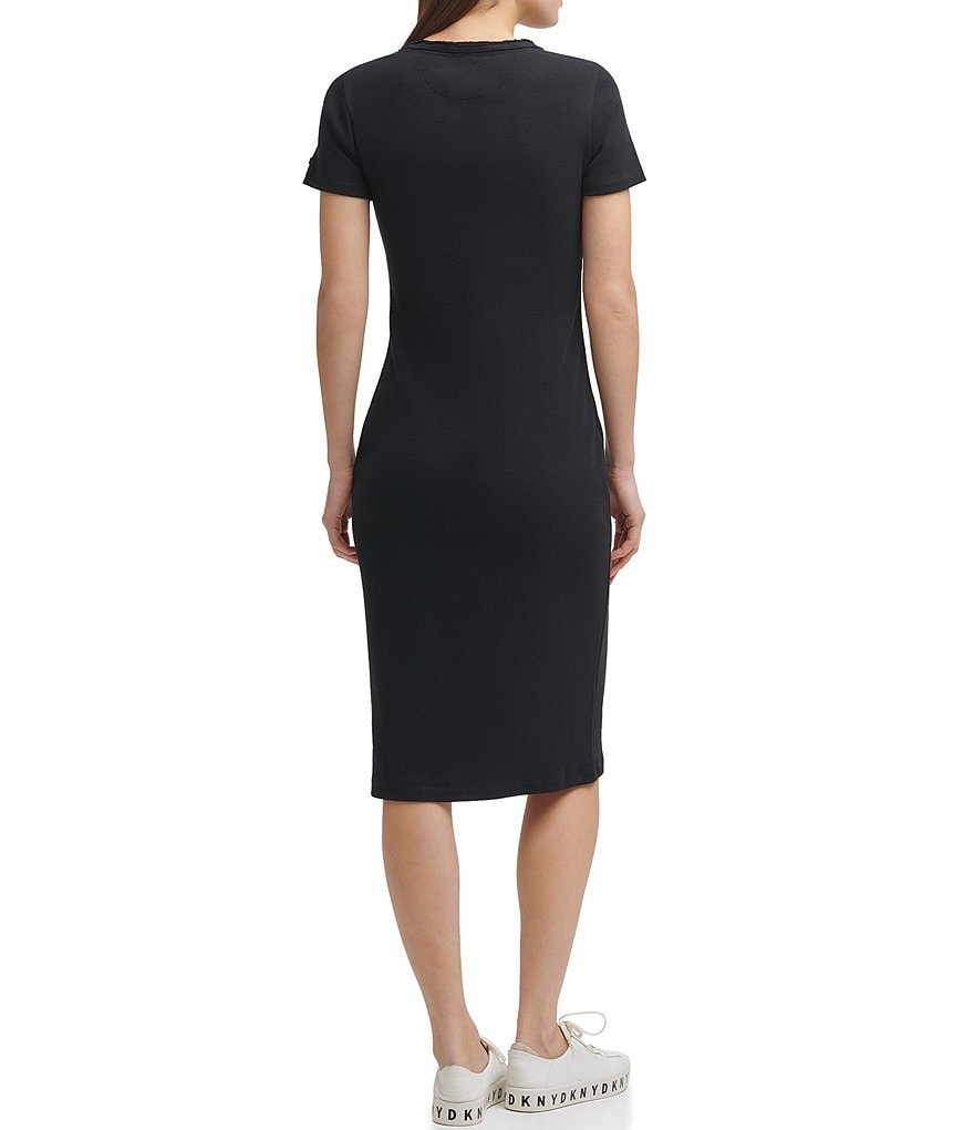 DKNY Jeans Ribbed Knit T-Shirt Dress