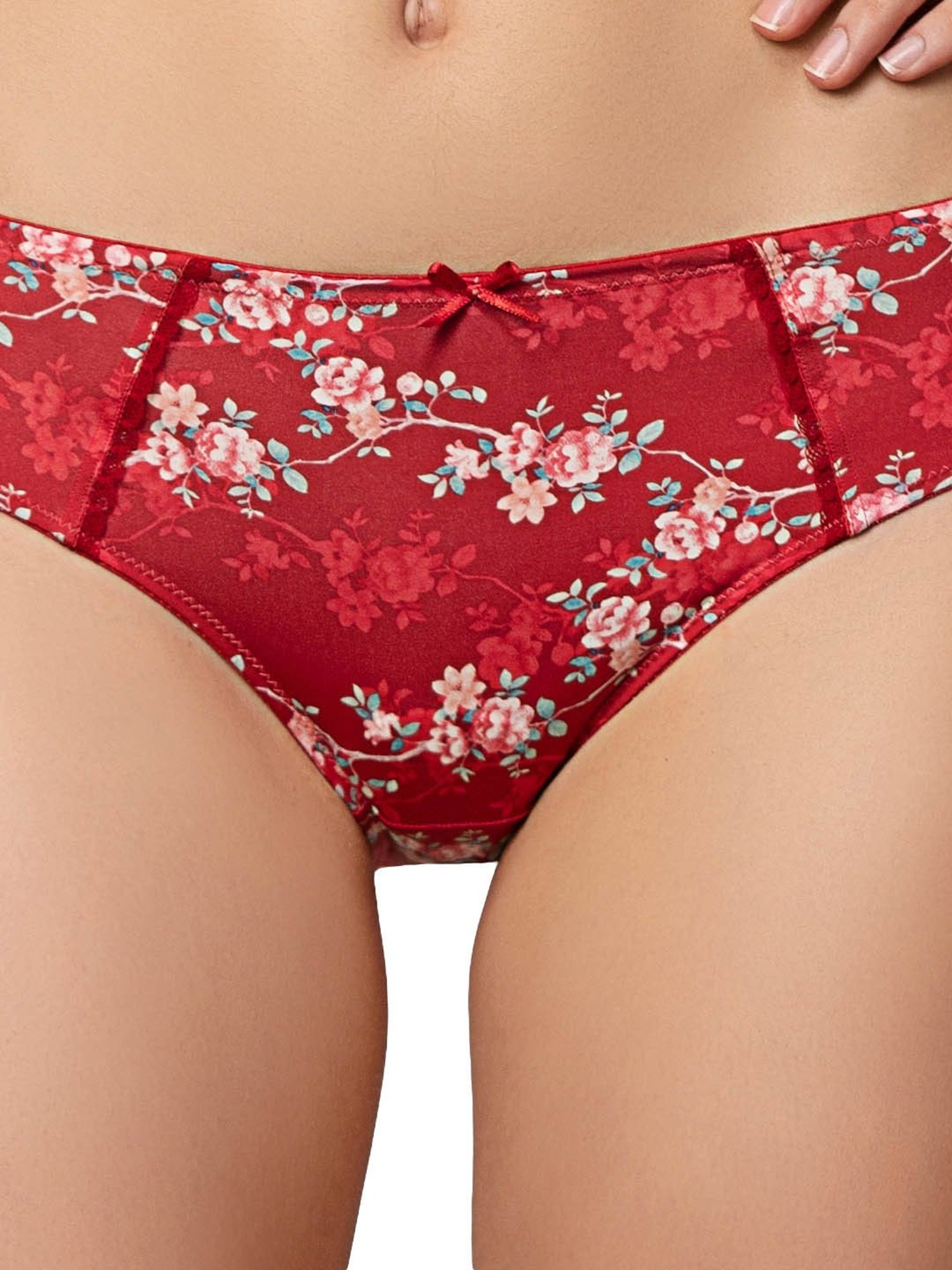 Triumph Red Floral Hipster Panty